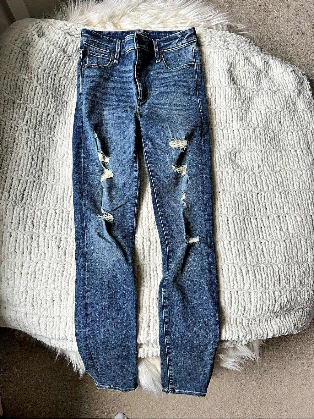 Abercrombie & Fitch Simone High Rise Super Skinny Jeans Blue Waist 25